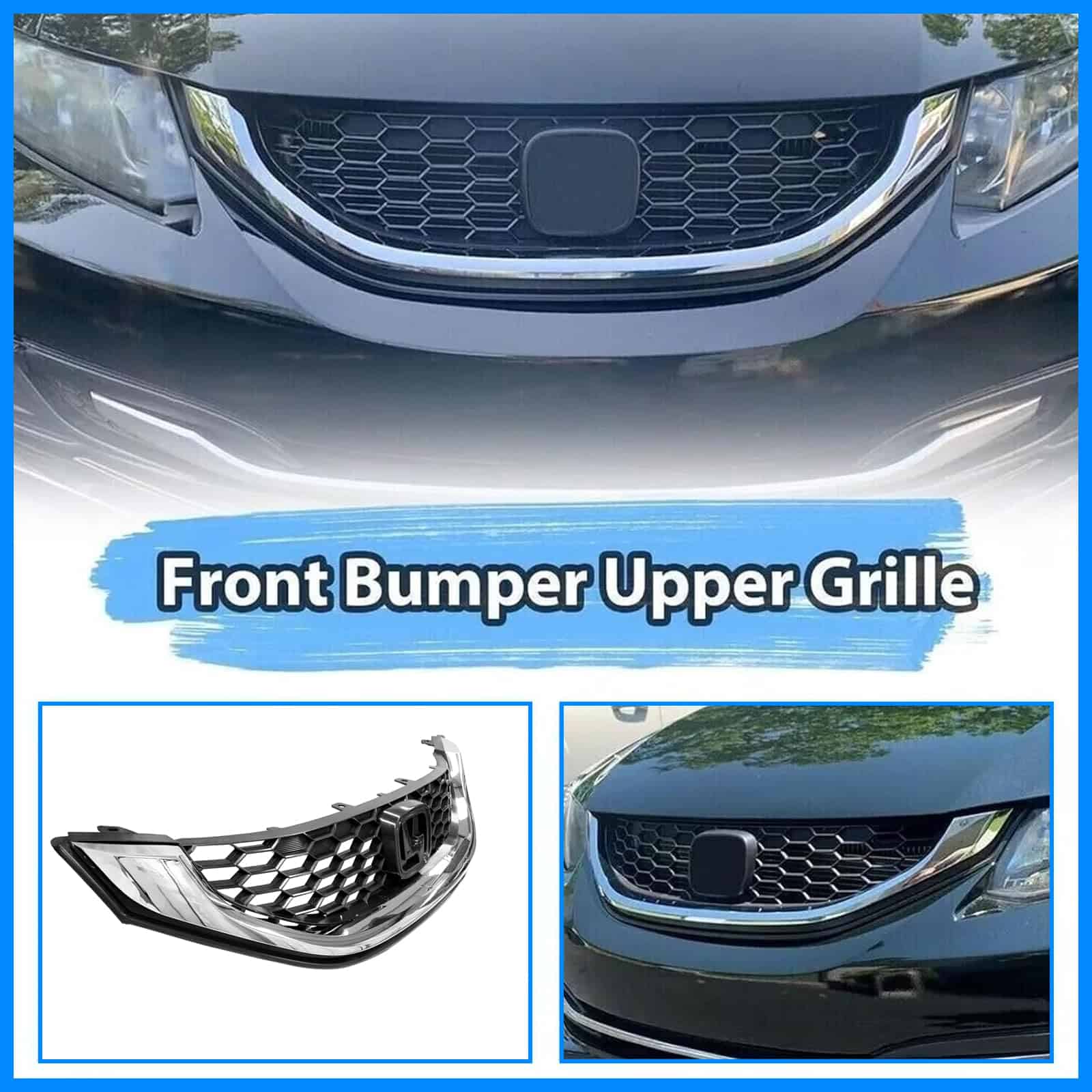 Parrilla de panal de luz para parachoques delantero Honda - Imagen 8