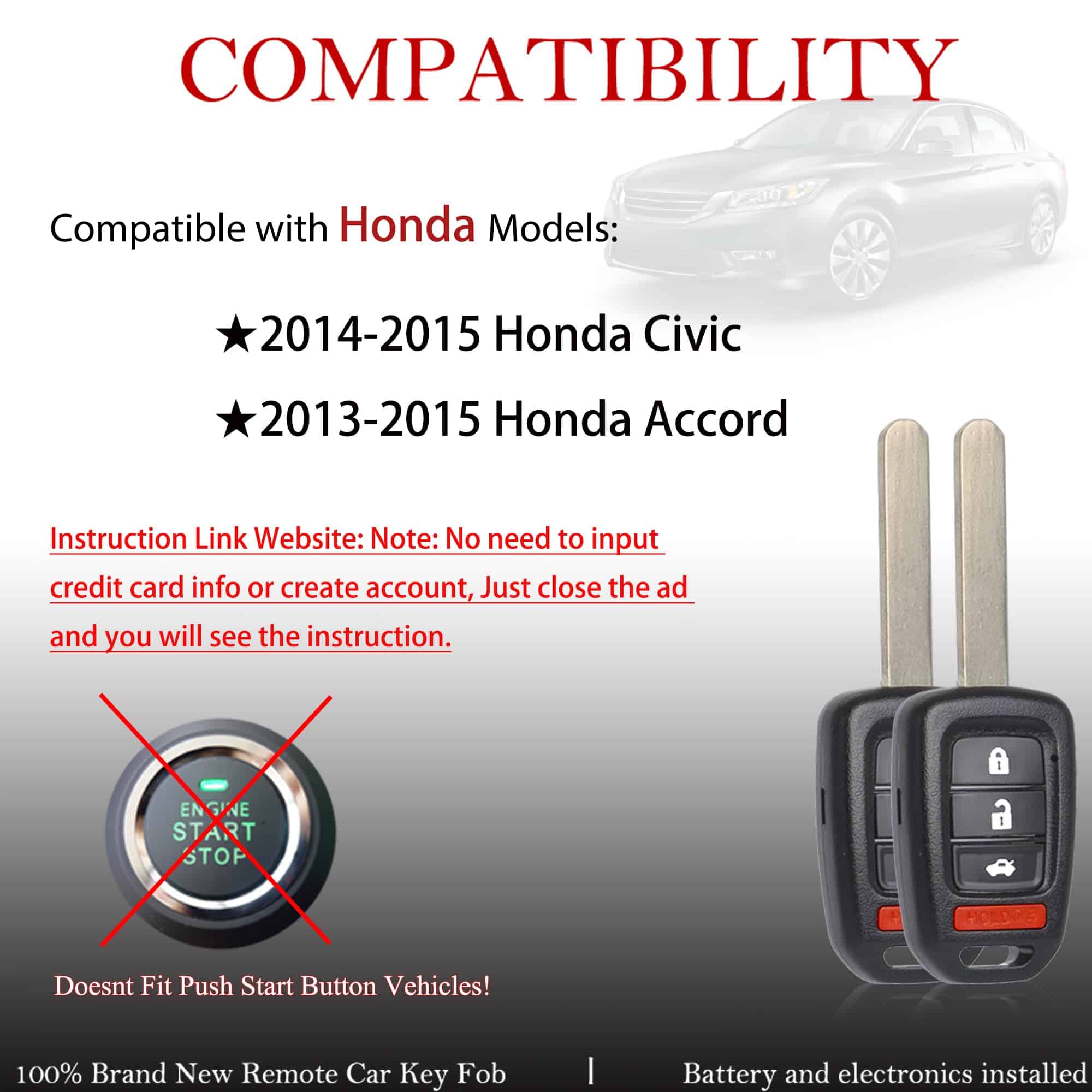 Control remoto de llave de reemplazo MechanMagic para Honda - Imagen 3