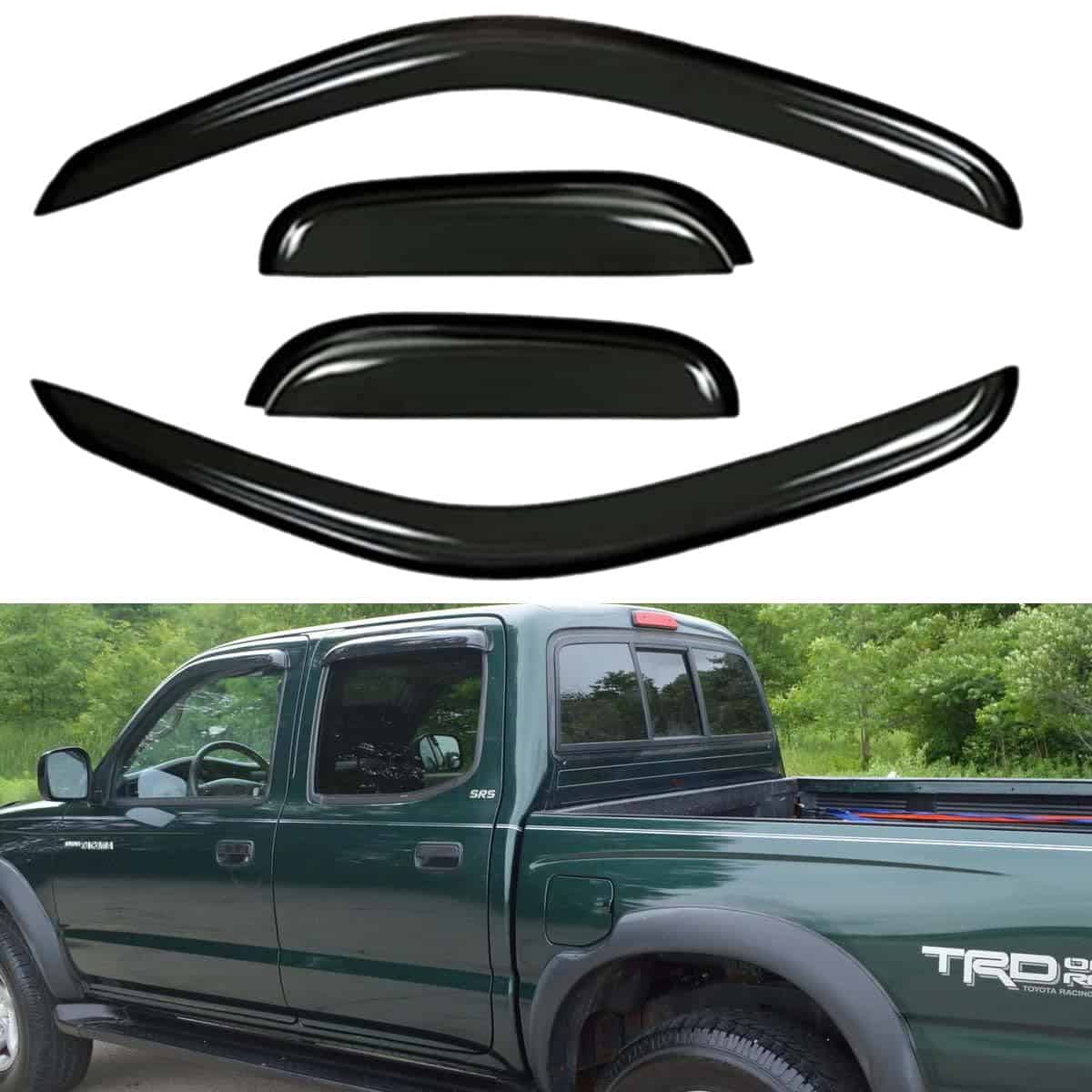 Wensdy 4pcs Deflectores de Viento para -Negro - Imagen 3