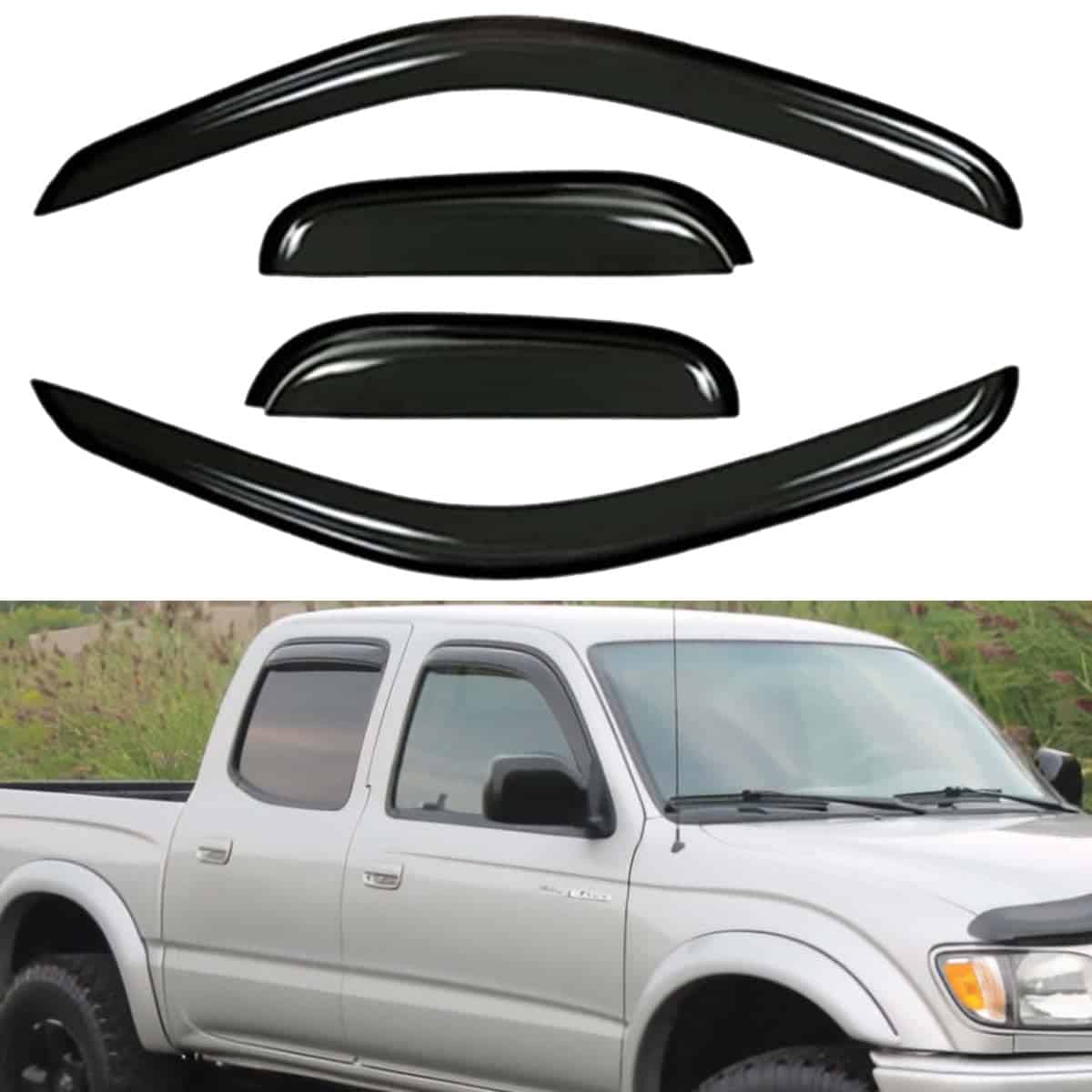 Wensdy 4pcs Deflectores de Viento para -Negro - Imagen 4