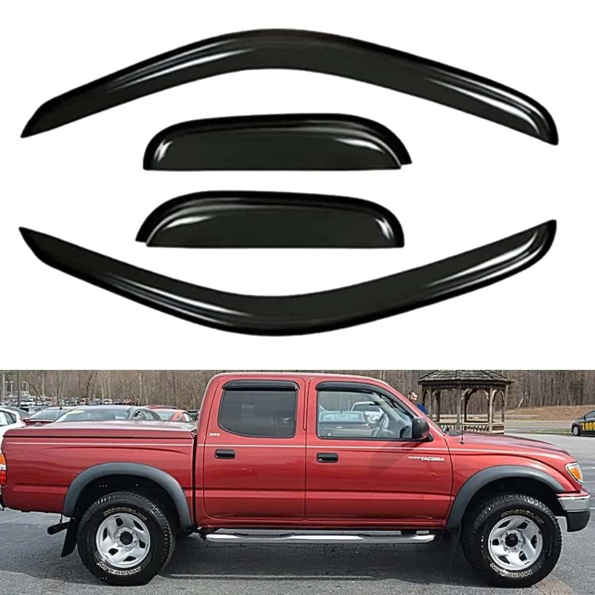 Wensdy 4pcs Deflectores de Viento para -Negro