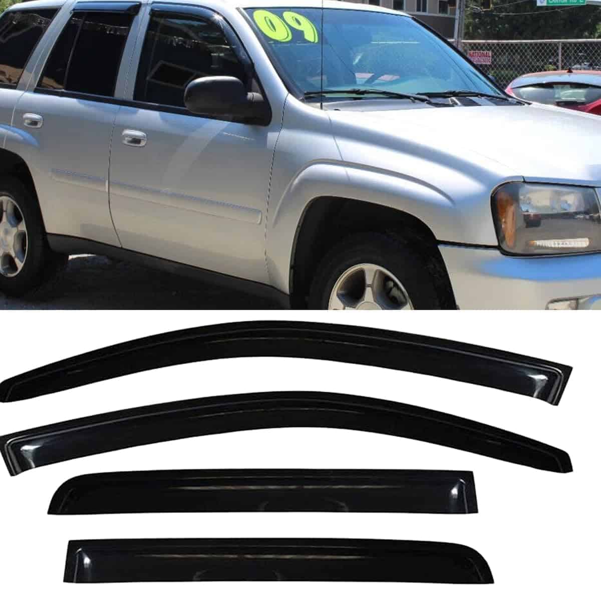 Wensdy 4pcs Deflectores de Viento para -Humo Oscuro