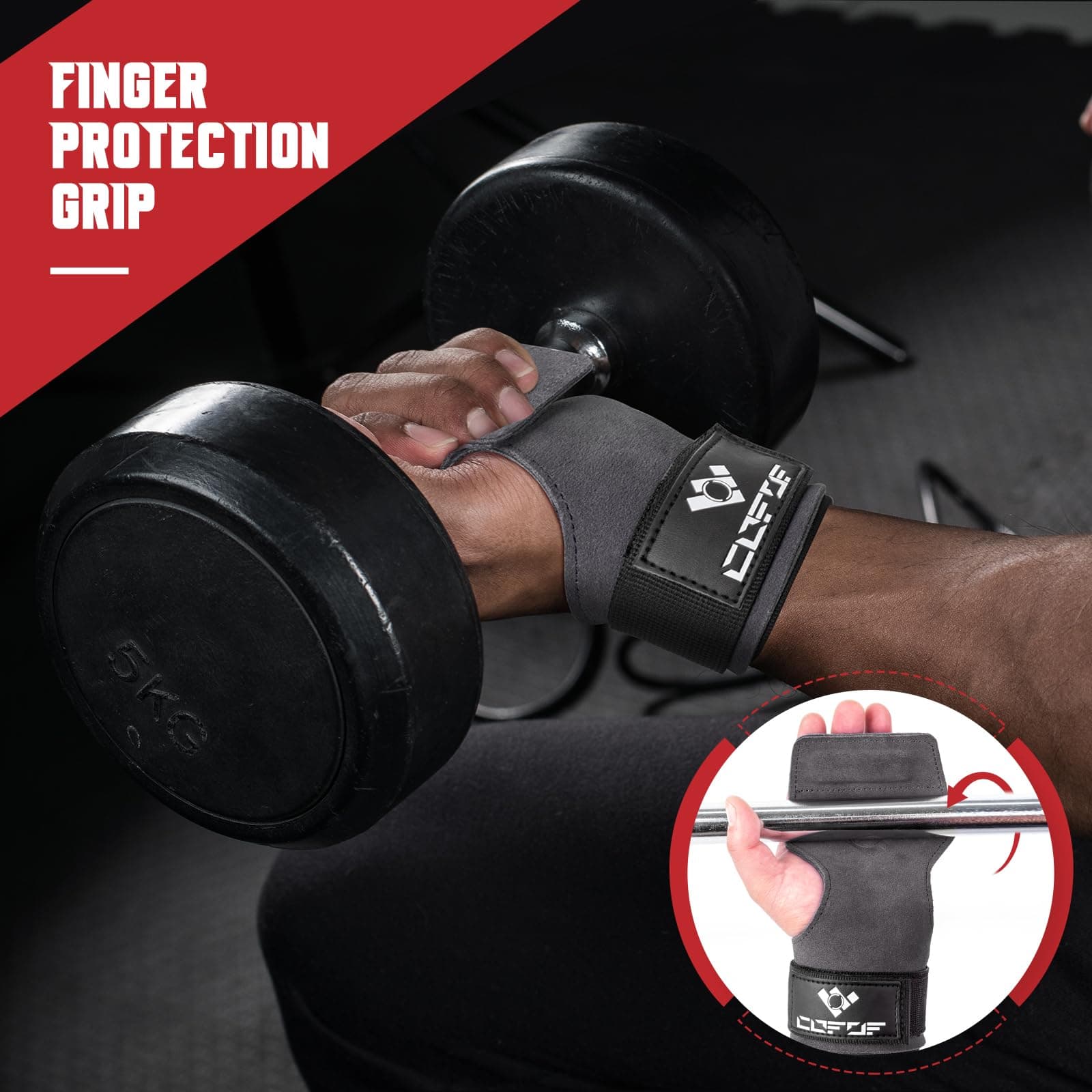 COFOF Correa de Muñeca para Levantamiento de -Gris - Imagen 7