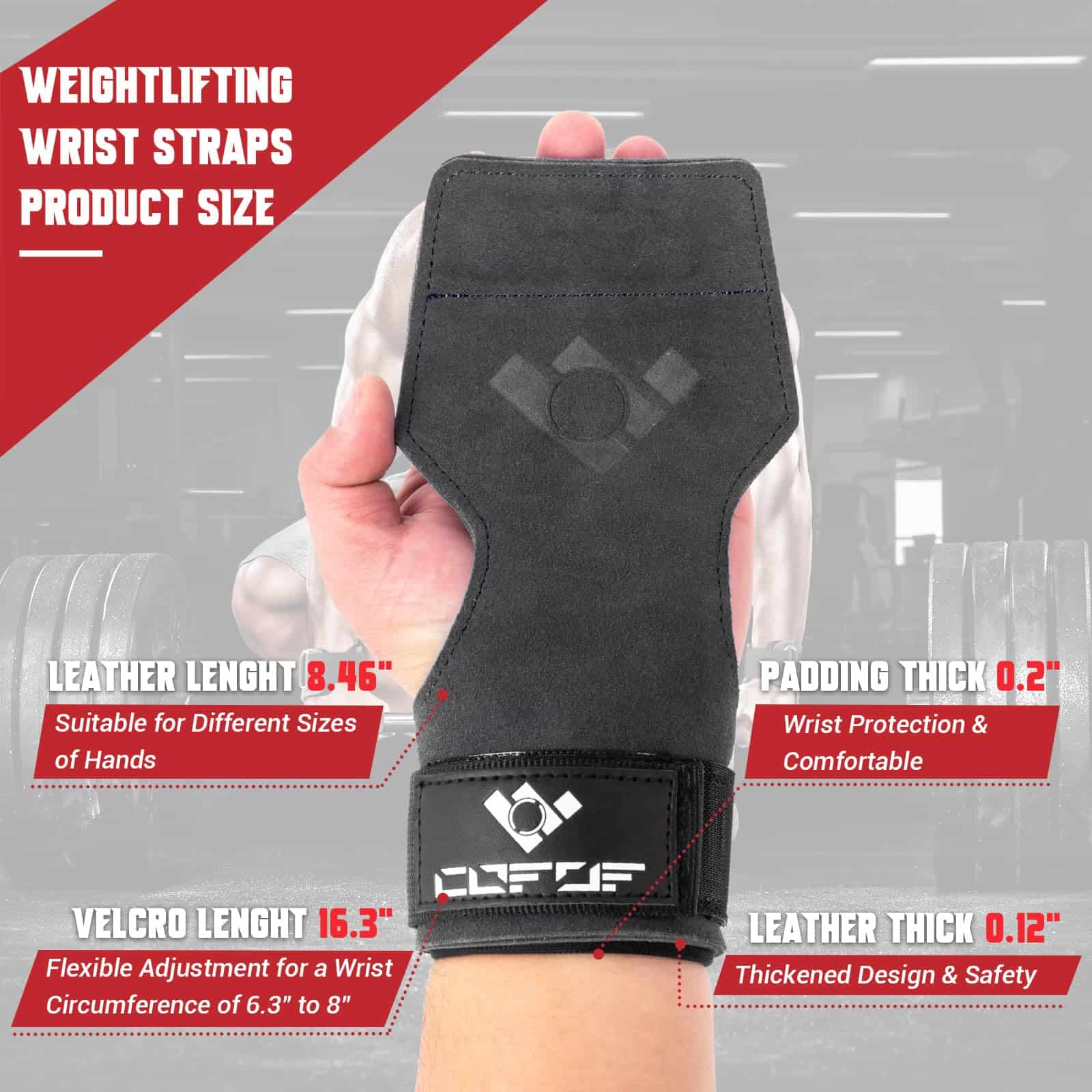 COFOF Correa de Muñeca para Levantamiento de -Gris - Imagen 4
