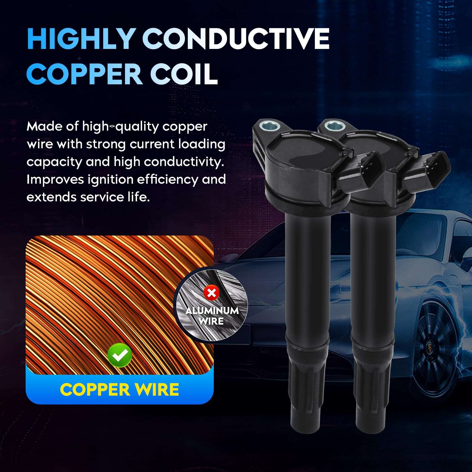 Paquete de Bobina de Encendido + Bujías de -7, 6 Sets - Imagen 5