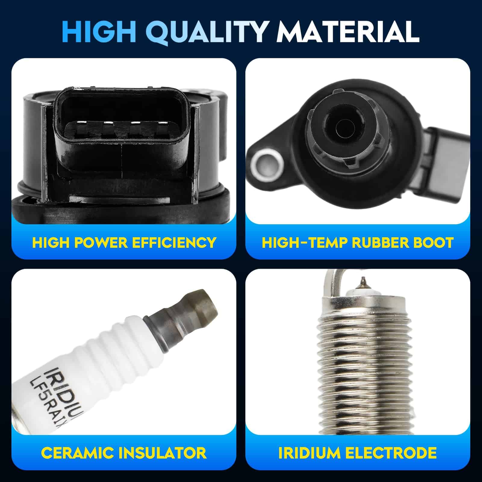 Paquete de Bobina de Encendido + Bujías de -7, 6 Sets - Imagen 4