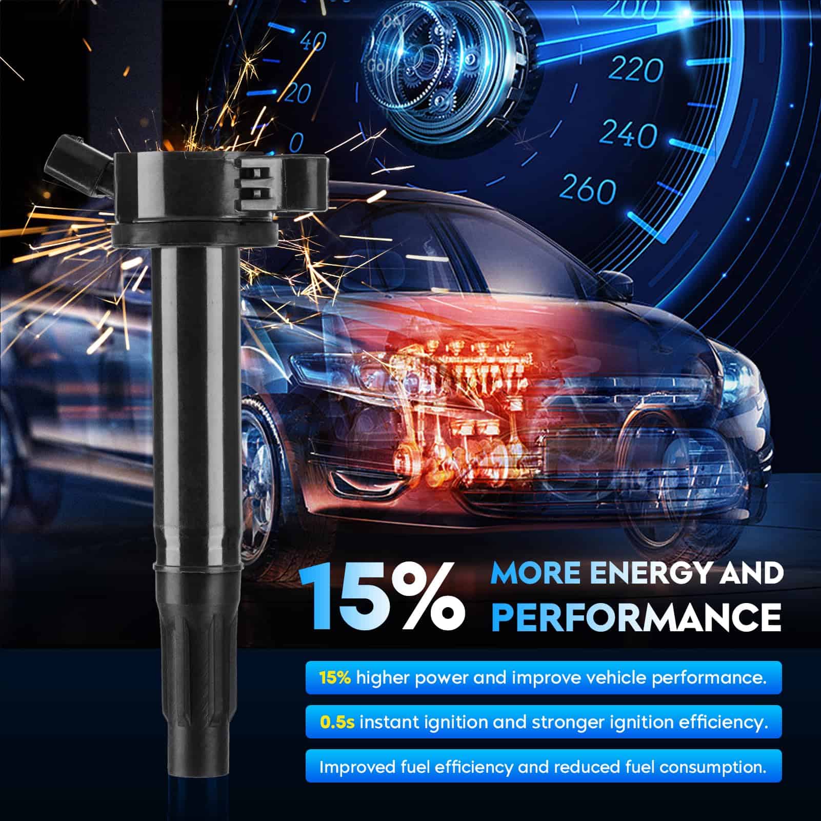 Paquete de Bobina de Encendido + Bujías de -7, 6 Sets - Imagen 6