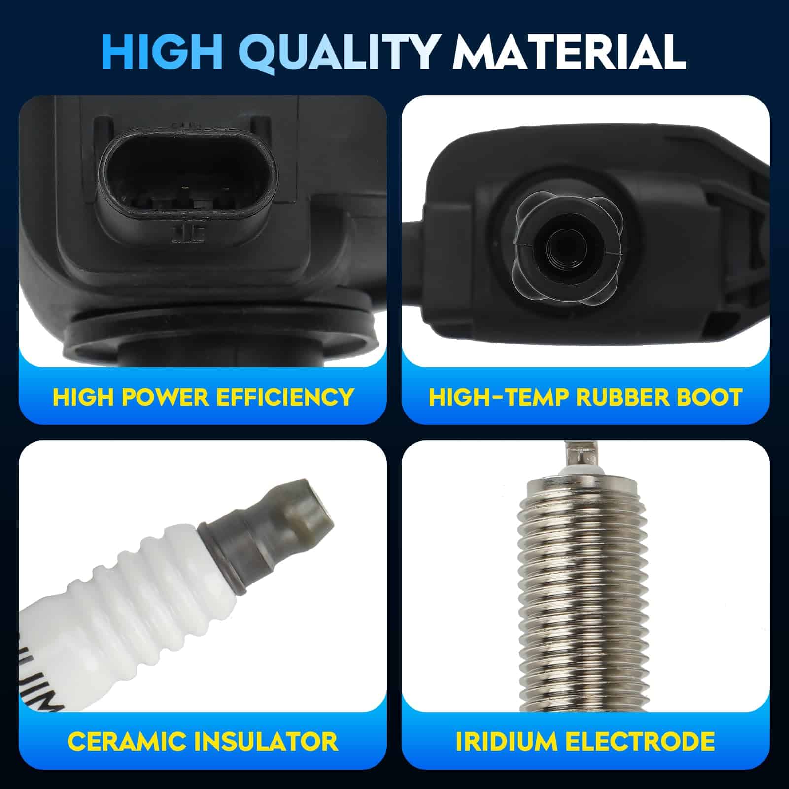 Paquete de Bobina de Encendido + Bujías de - 6 Juegos - Imagen 4