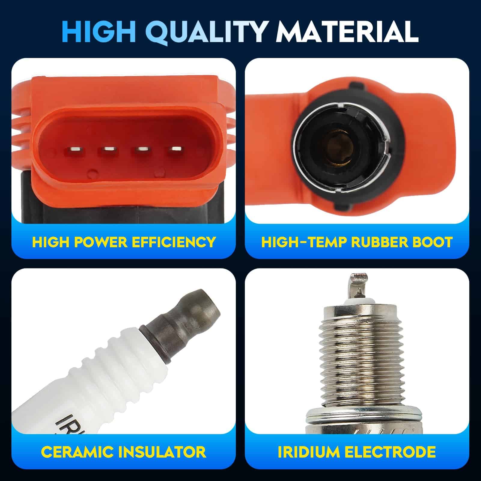 Paquete de bobinas de encendido + bujías de - 4 Juegos - Imagen 4