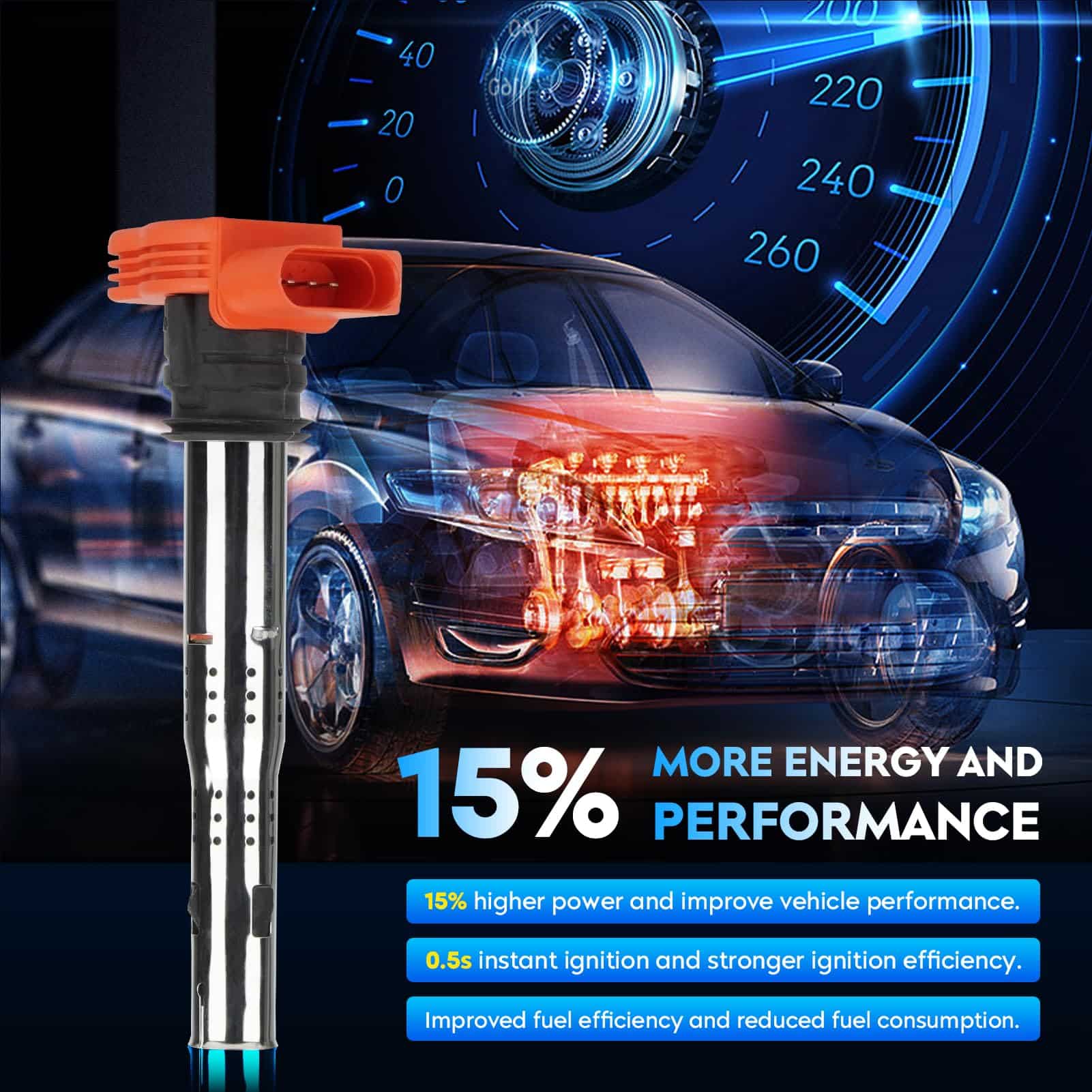 Paquete de bobinas de encendido + bujías de - 4 Juegos - Imagen 6