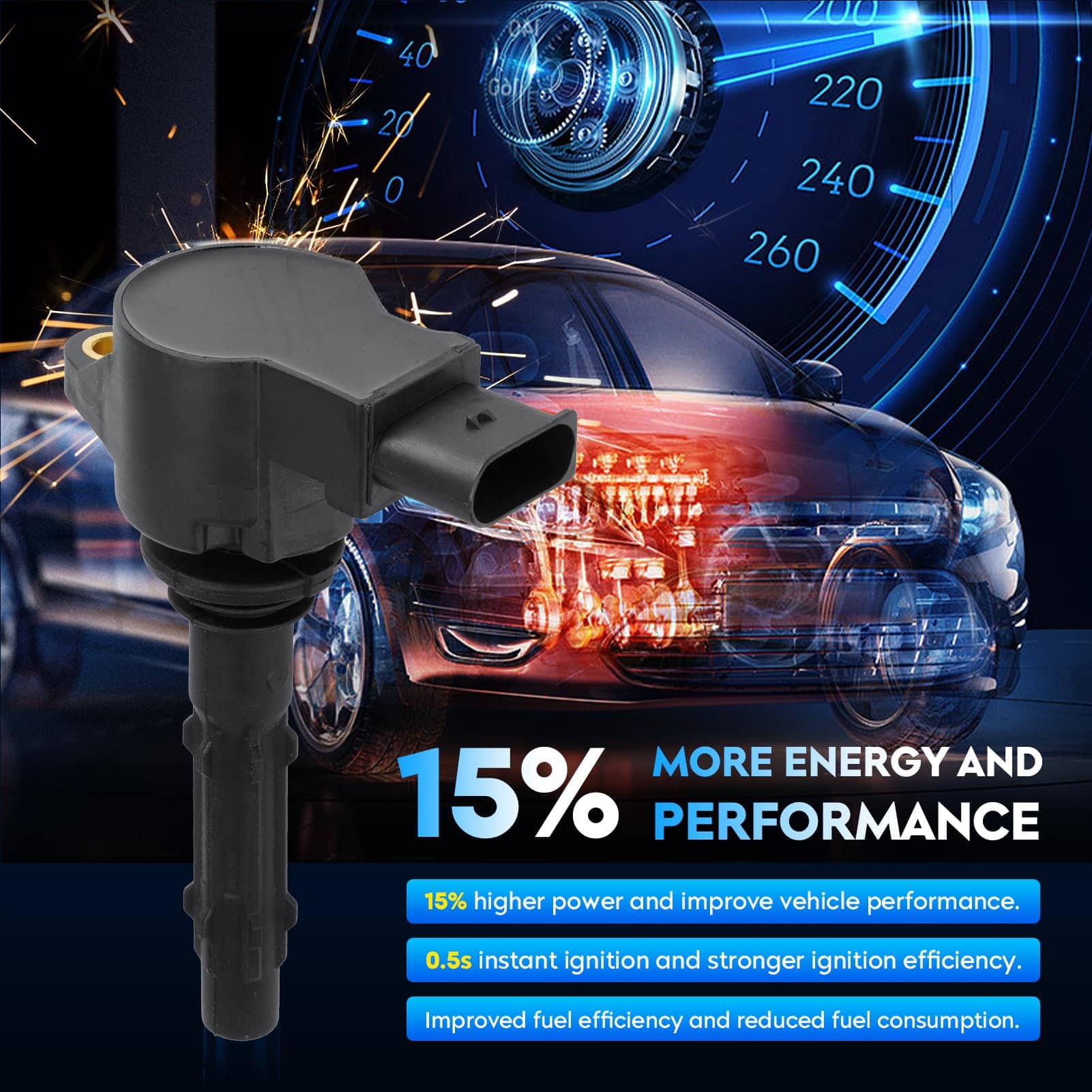 Paquete de Bobina de Encendido + Bujías de - 6 Juegos - Imagen 6