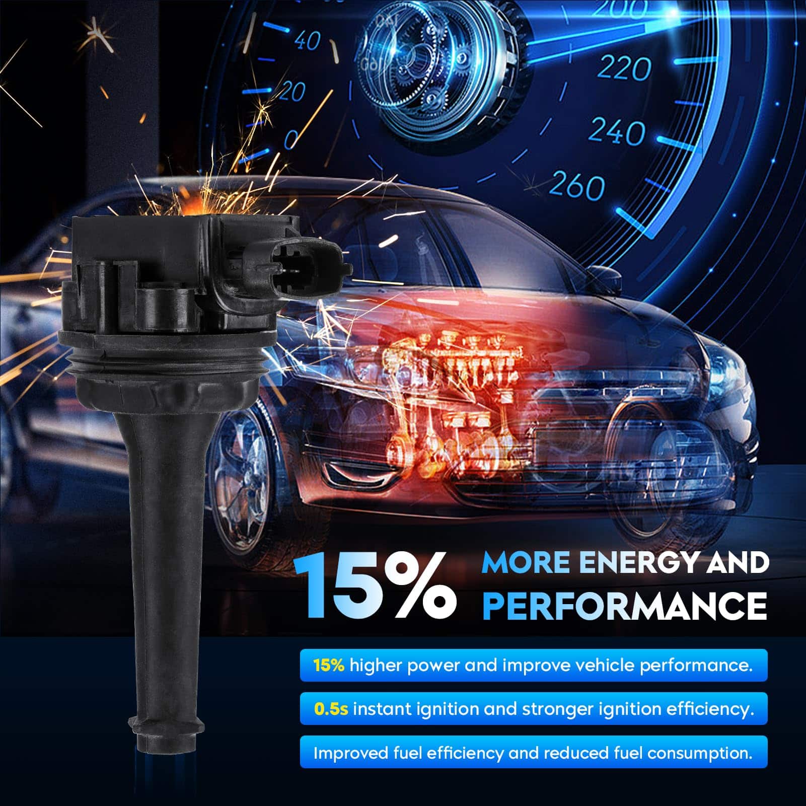 Paquete de Bobina de Encendido + Bujías de -1, 5 Sets - Imagen 6