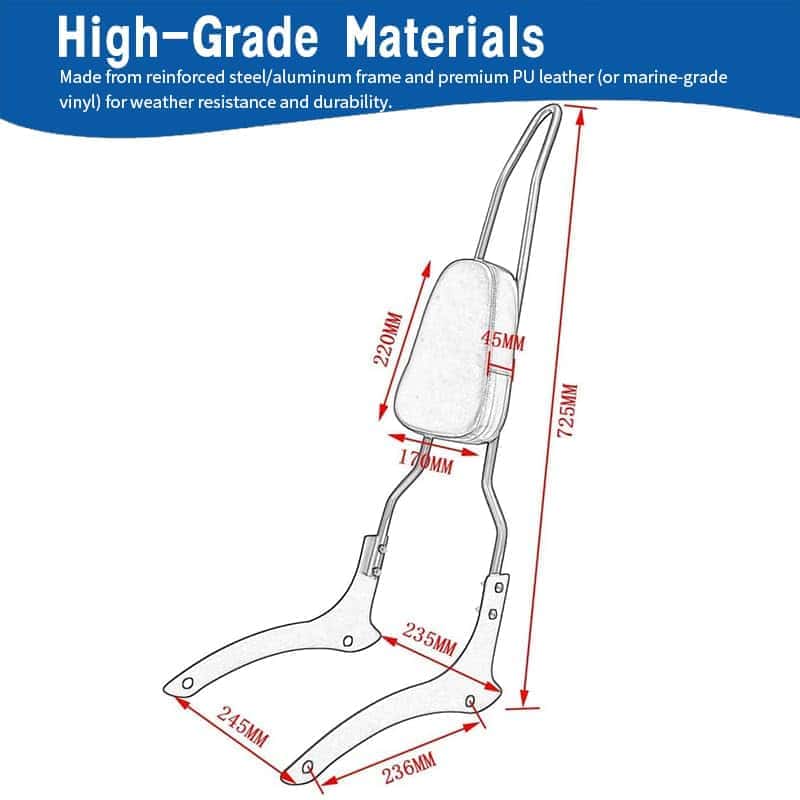 Respaldo confortable de asiento trasero para motocicleta - Imagen 8