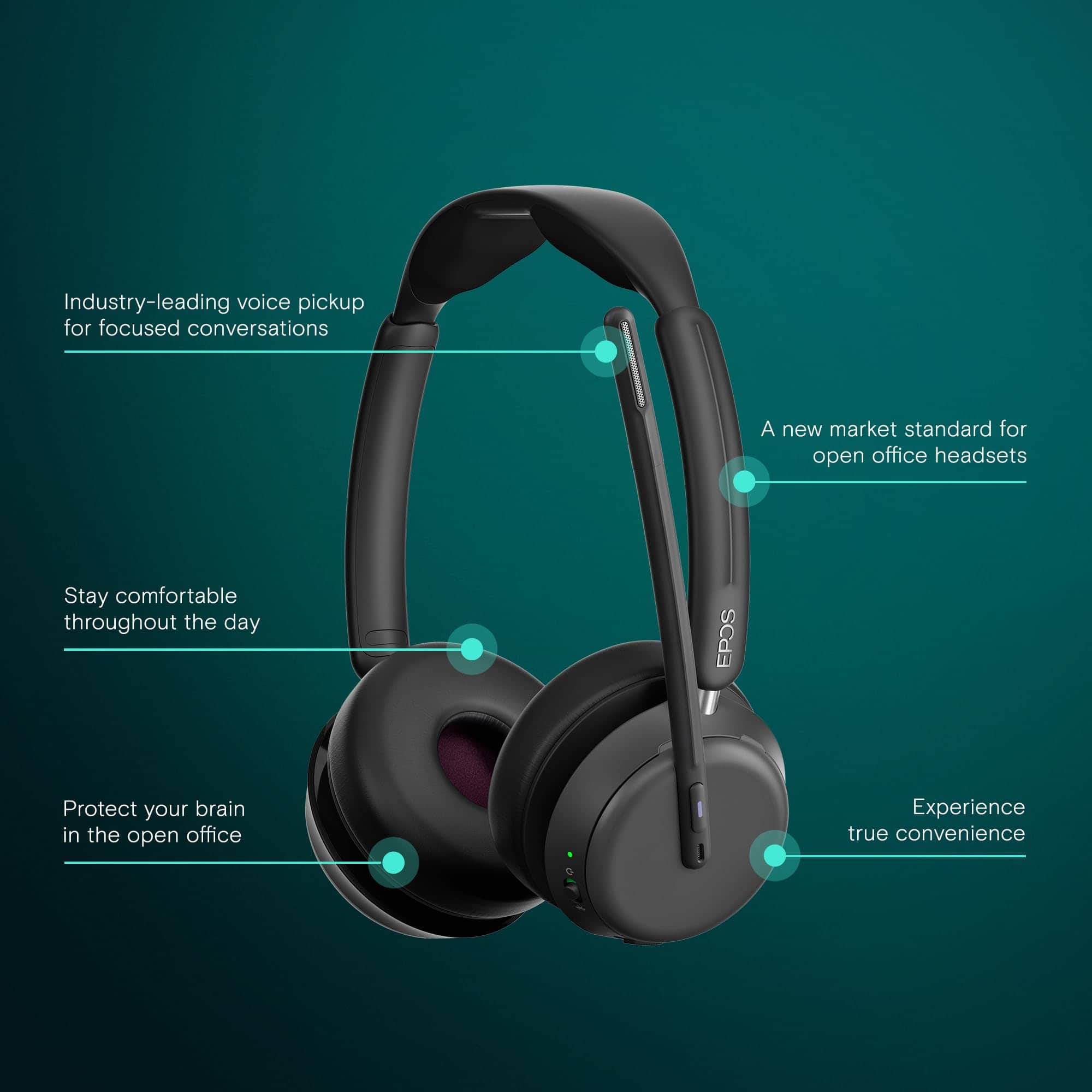 Auriculares de Oficina Abierta Mejorados EPOS Impact 1061T - Imagen 3