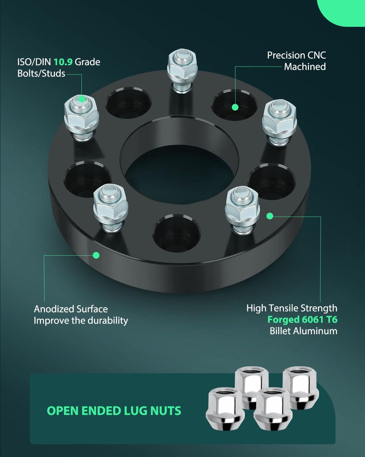SCITOO 4Pcs Adaptadores de Rueda 1.25 pulgadas 5x5 a 5x5.5 - Imagen 4