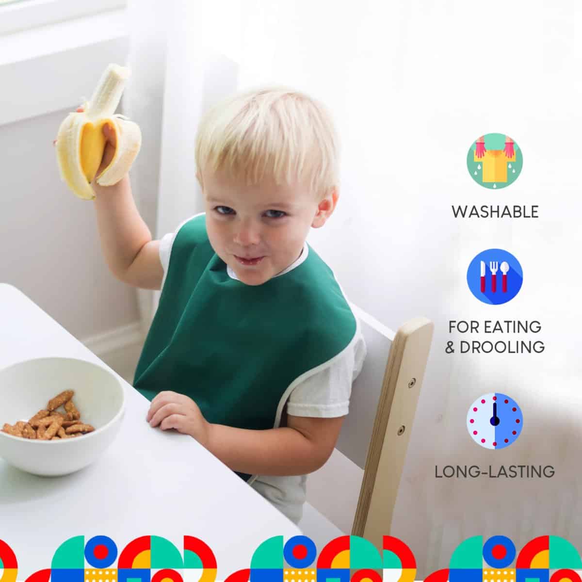 Baberos grandes impermeables para bebés Toppy Toddler con - Imagen 8