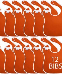 Paquete de 12 baberos grandes impermeables para niños