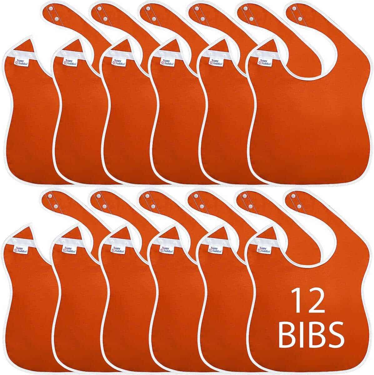 Paquete de 12 baberos grandes impermeables para niños