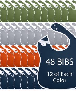 Paquete de 48 baberos grandes impermeables -Multicolor - Gri