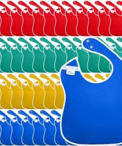 Paquete de 48 baberos grandes impermeables -Multicolor - Roj