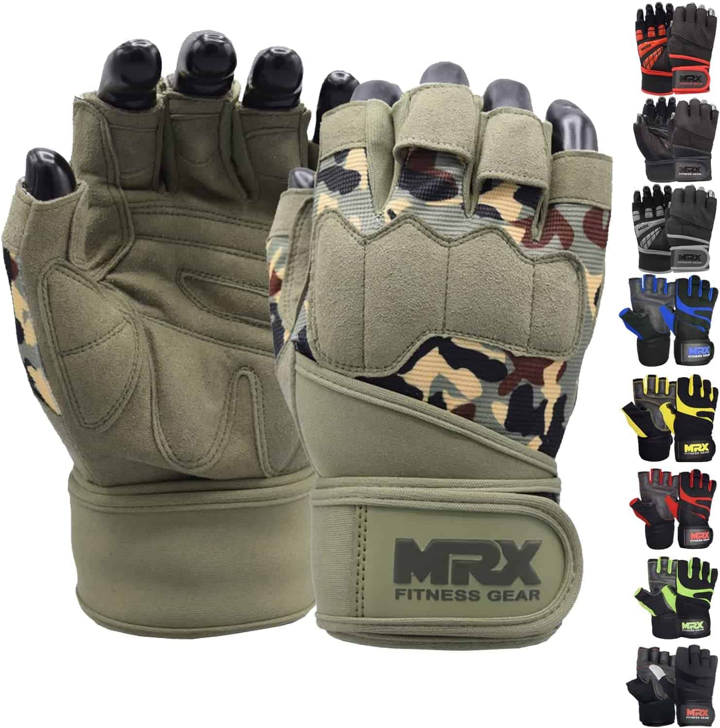 Guantes de levantamiento de pesas MRX para -Verde Oliva