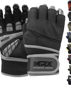 Guantes de Levantamiento de Pesas MRX para -Negro Gris 2627
