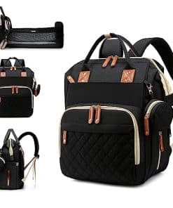 Mochila de pañales para bebé Awanhe con estación de cambio,