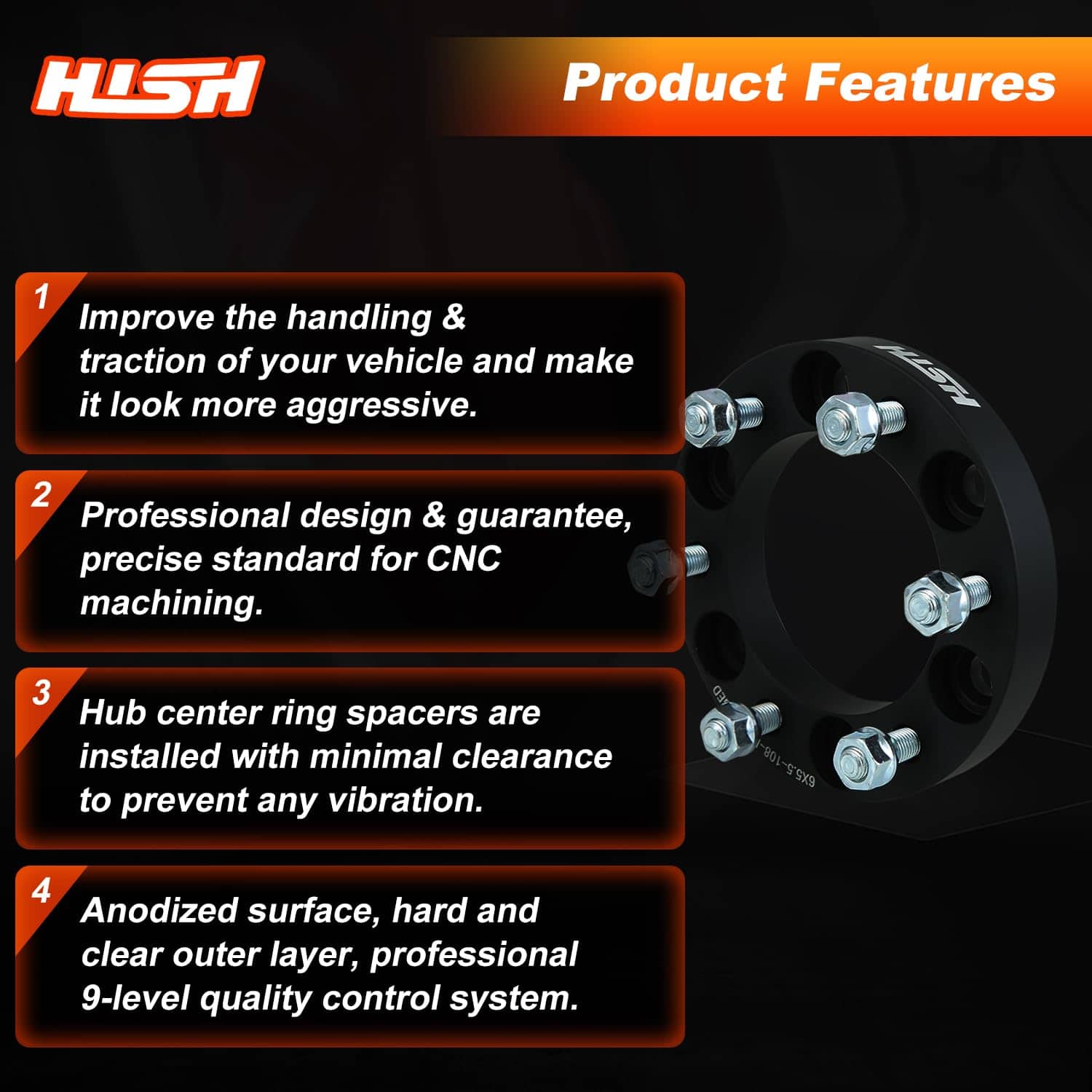 HISH Espaciadores de Rueda Forjados de 1 pulgada 6X5.5 para - Imagen 6