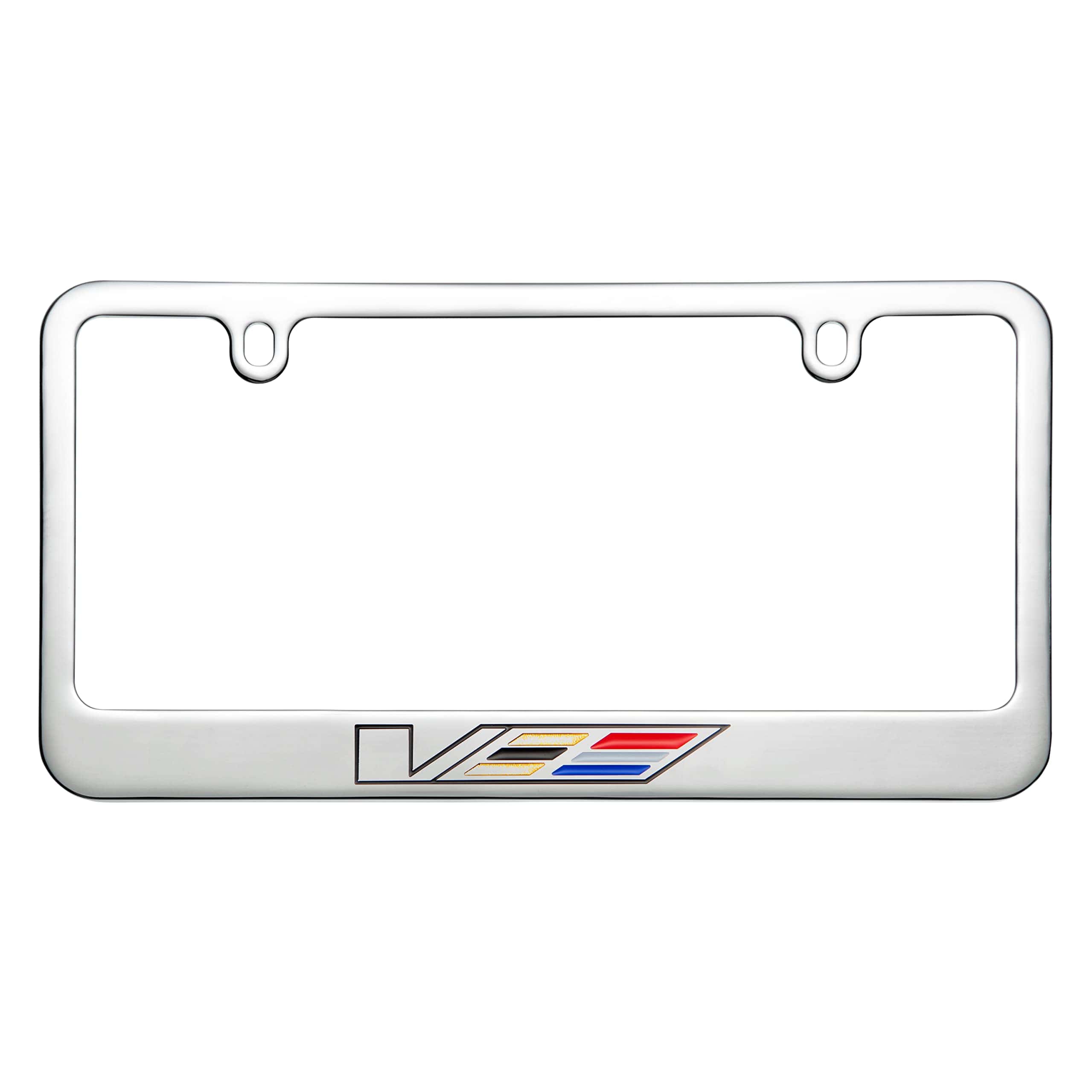 Marco de placa de matrícula cromado con logo de Cadilac V, - Imagen 3