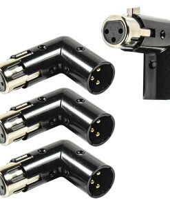 HQRP 4-Pack Adaptador de Ángulo XLR de 3 Pines Dual Macho y