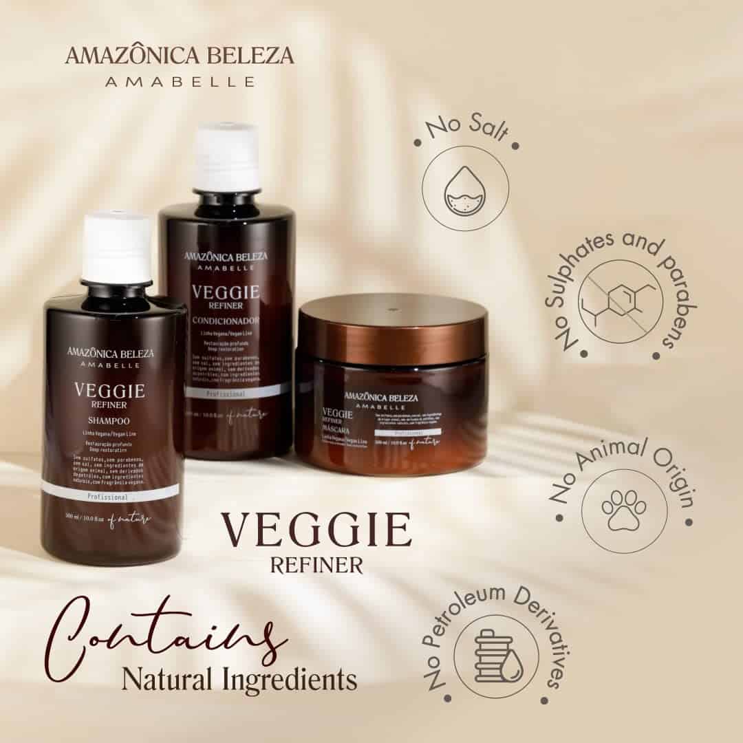 Kit Refinador Vegano VEGGIE AMAZONICA BELEZA, Nutre, - Imagen 5