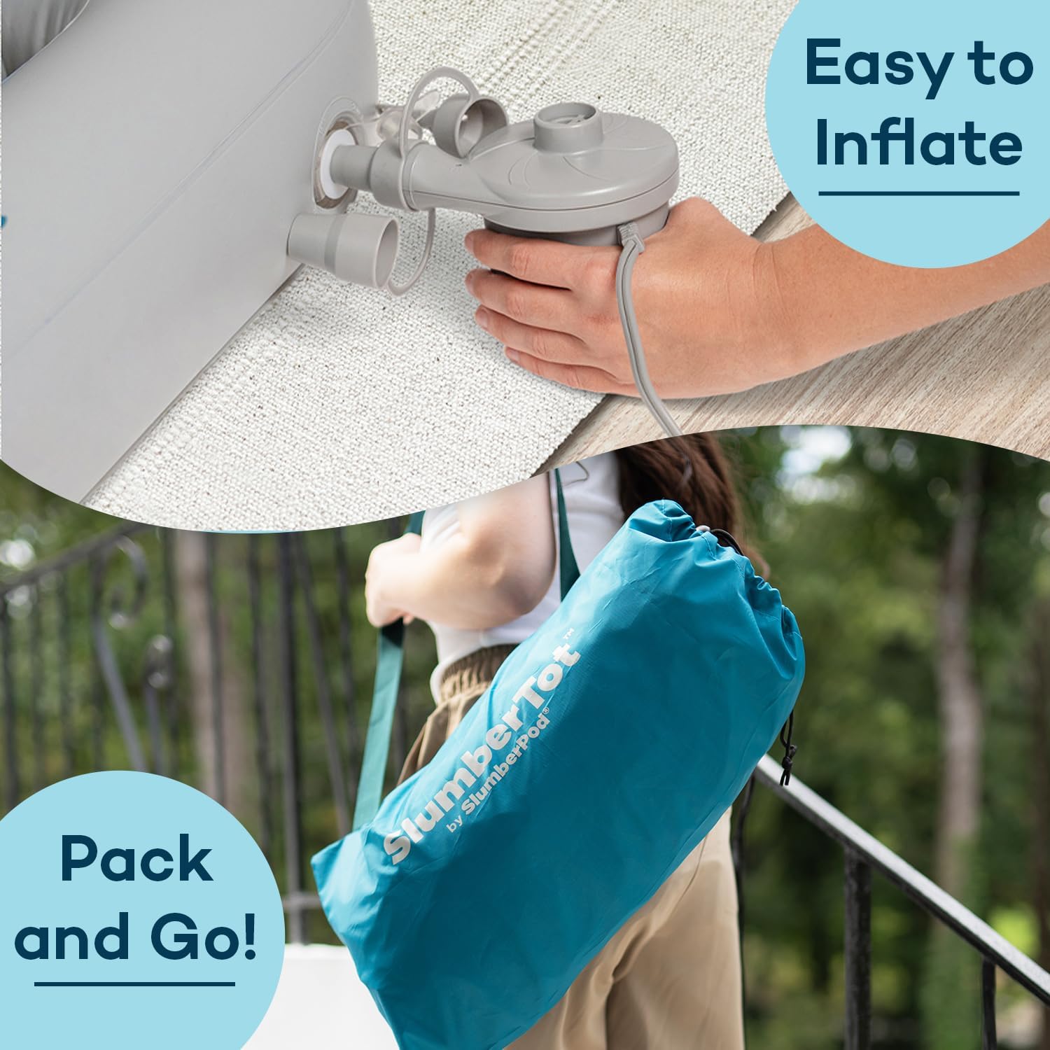 Cama de viaje inflable para niños SlumberPod SlumberTot - - Imagen 7