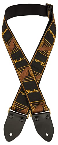 Correa de Guitarra Monogramada Fender Negra/Amarilla y - Imagen 4