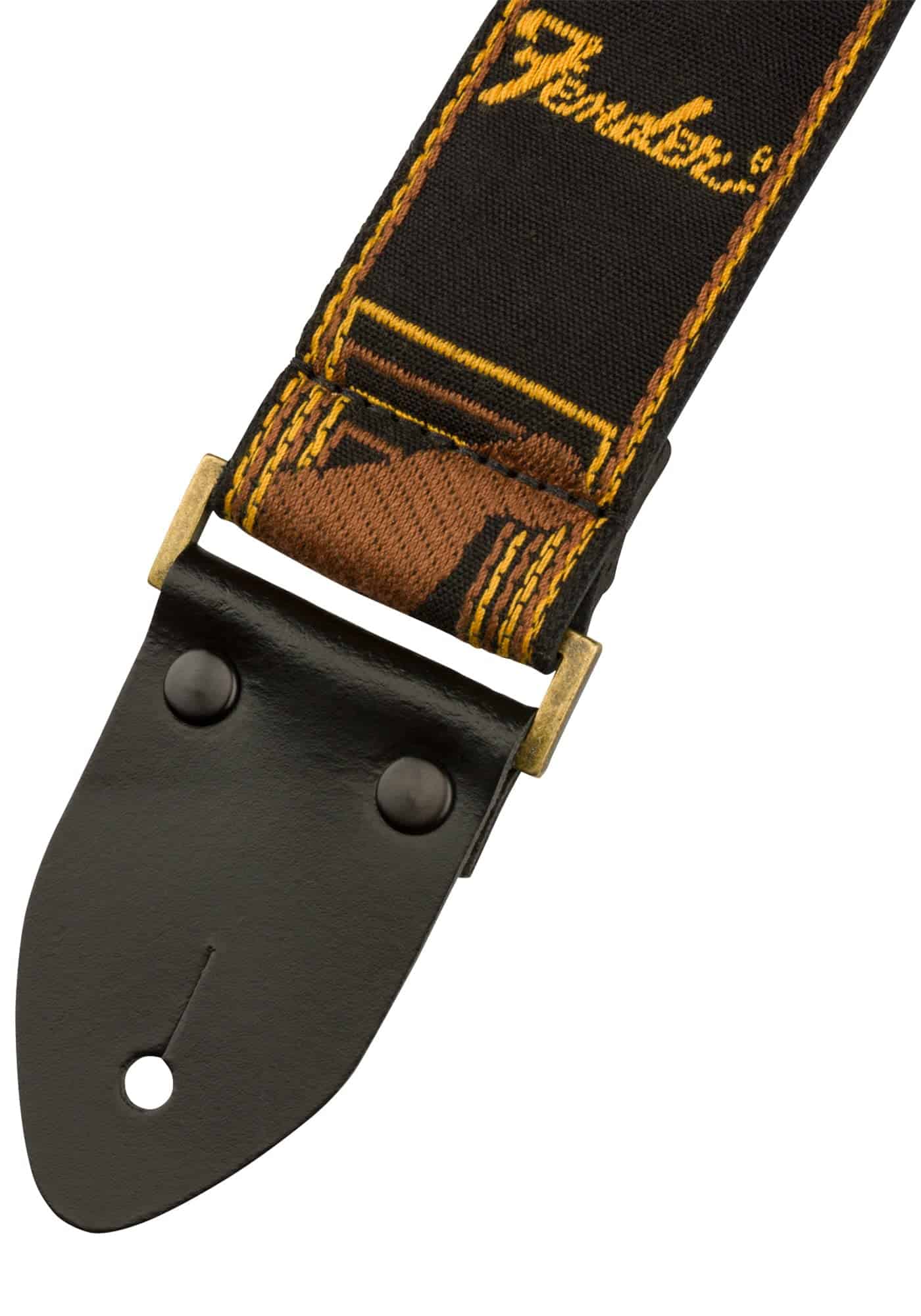 Correa de Guitarra Monogramada Fender Negra/Amarilla y - Imagen 5