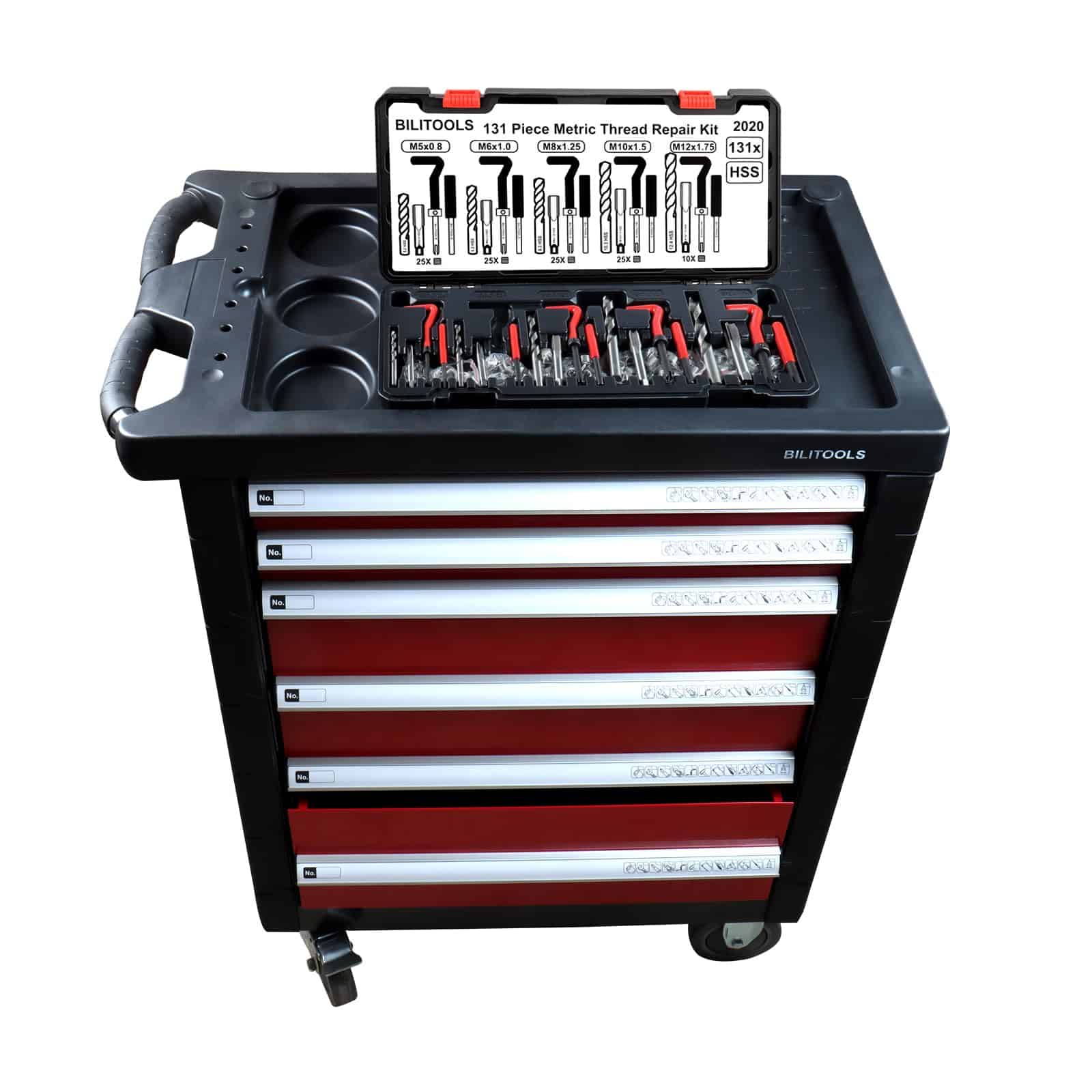 BILITOOLS Kit de Reparación de Roscas Métricas, 131 Piezas - Imagen 7
