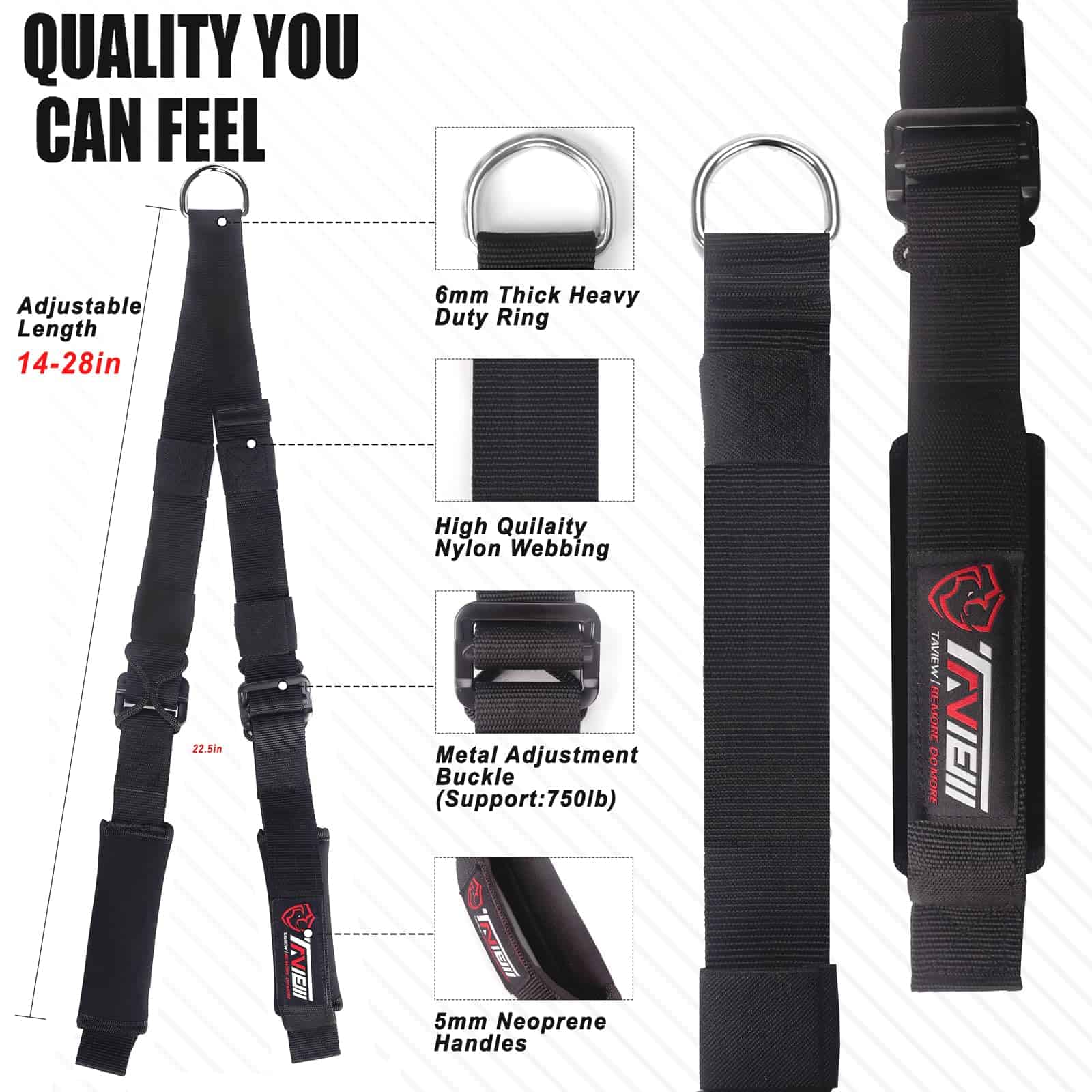 Cuerda de Tríceps Ajustable para Cable (Todas las -Negro Aju - Imagen 3