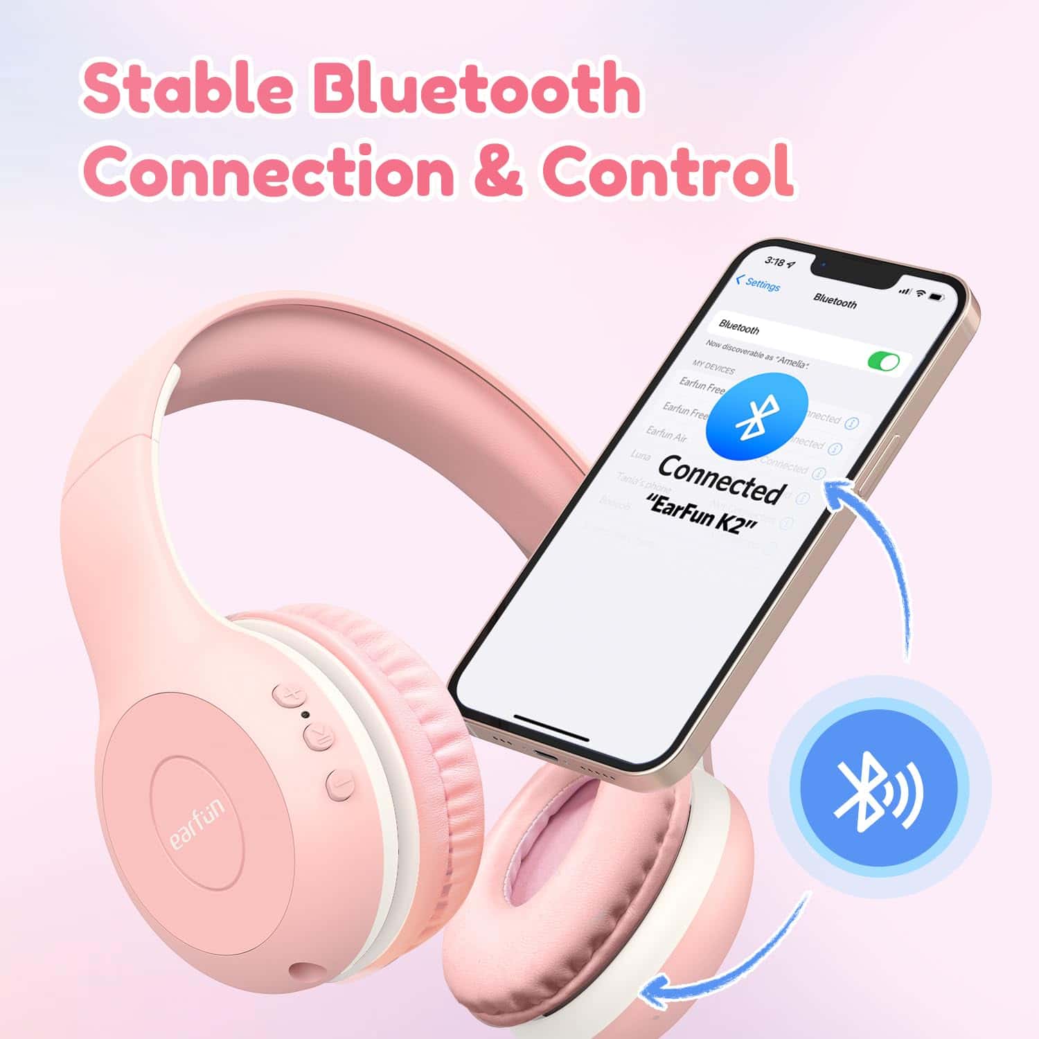 Audífonos Bluetooth para Niños EarFun K2, Audífonos para - Imagen 7
