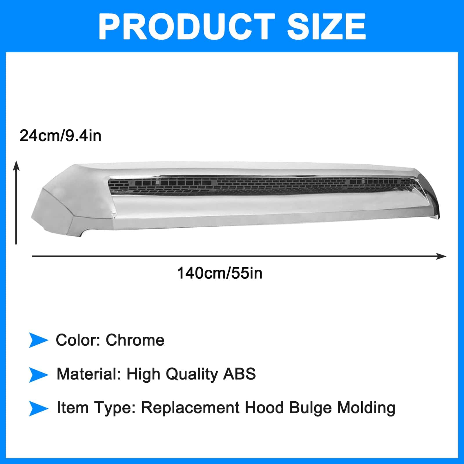 Moldura Cromada de Rejilla Frontal Superior de Capó para - Imagen 4