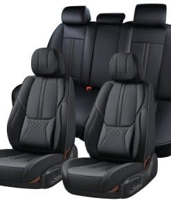 Fundas de Asiento de Coche Negras BWTJF, Juego Completo de