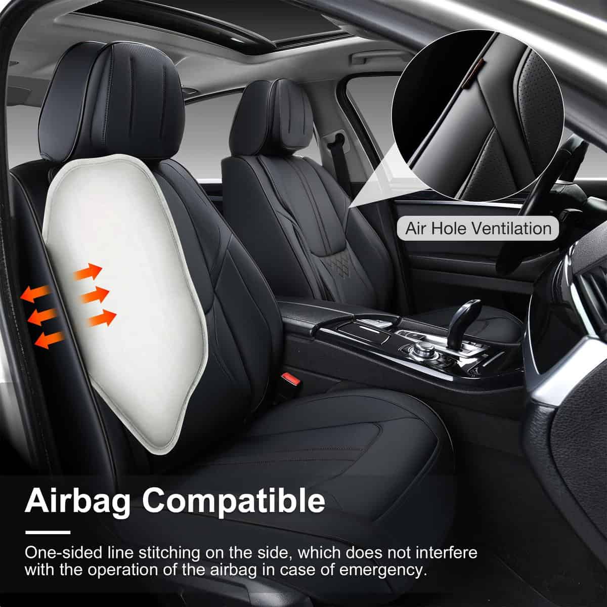 Fundas de Asiento de Coche Negras BWTJF, Juego Completo de - Imagen 7