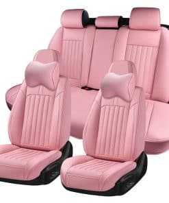 Cubre Asientos de Auto Rosa BWTJF, Juego Completo de Fundas