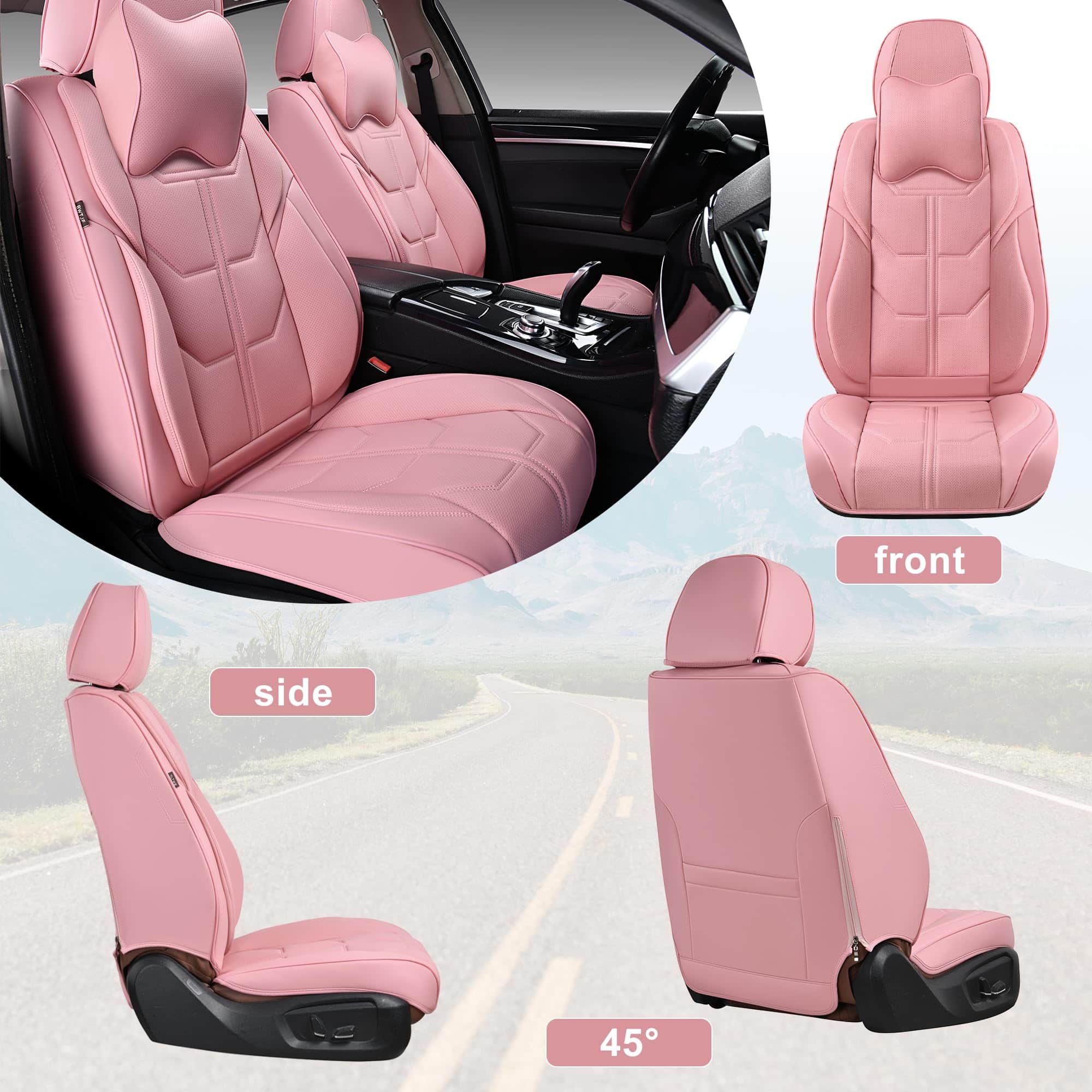 Funda de Asiento para Automóvil BWTJF en Color Rosa, Juego - Imagen 10