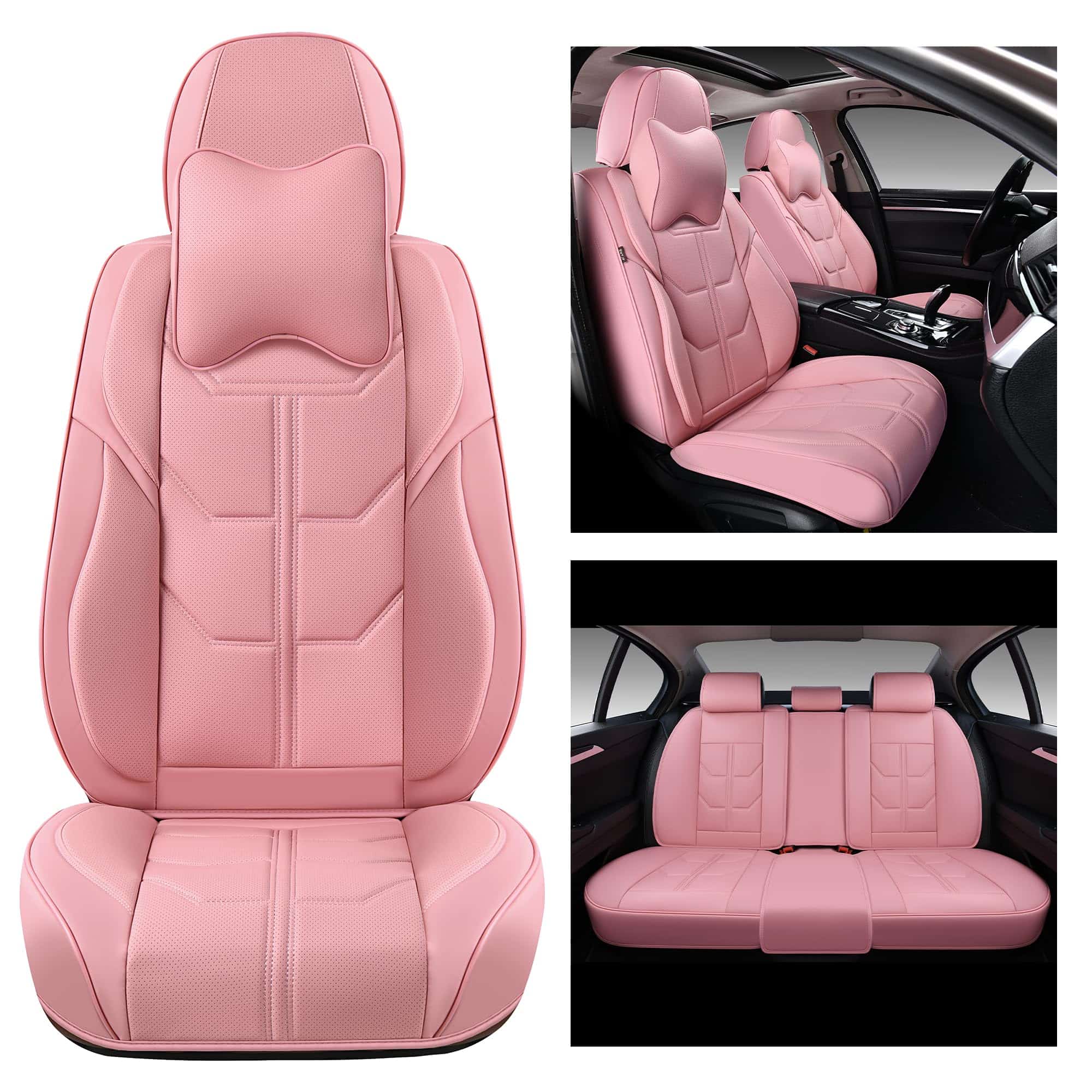 Funda de Asiento para Automóvil BWTJF en Color Rosa, Juego - Imagen 3
