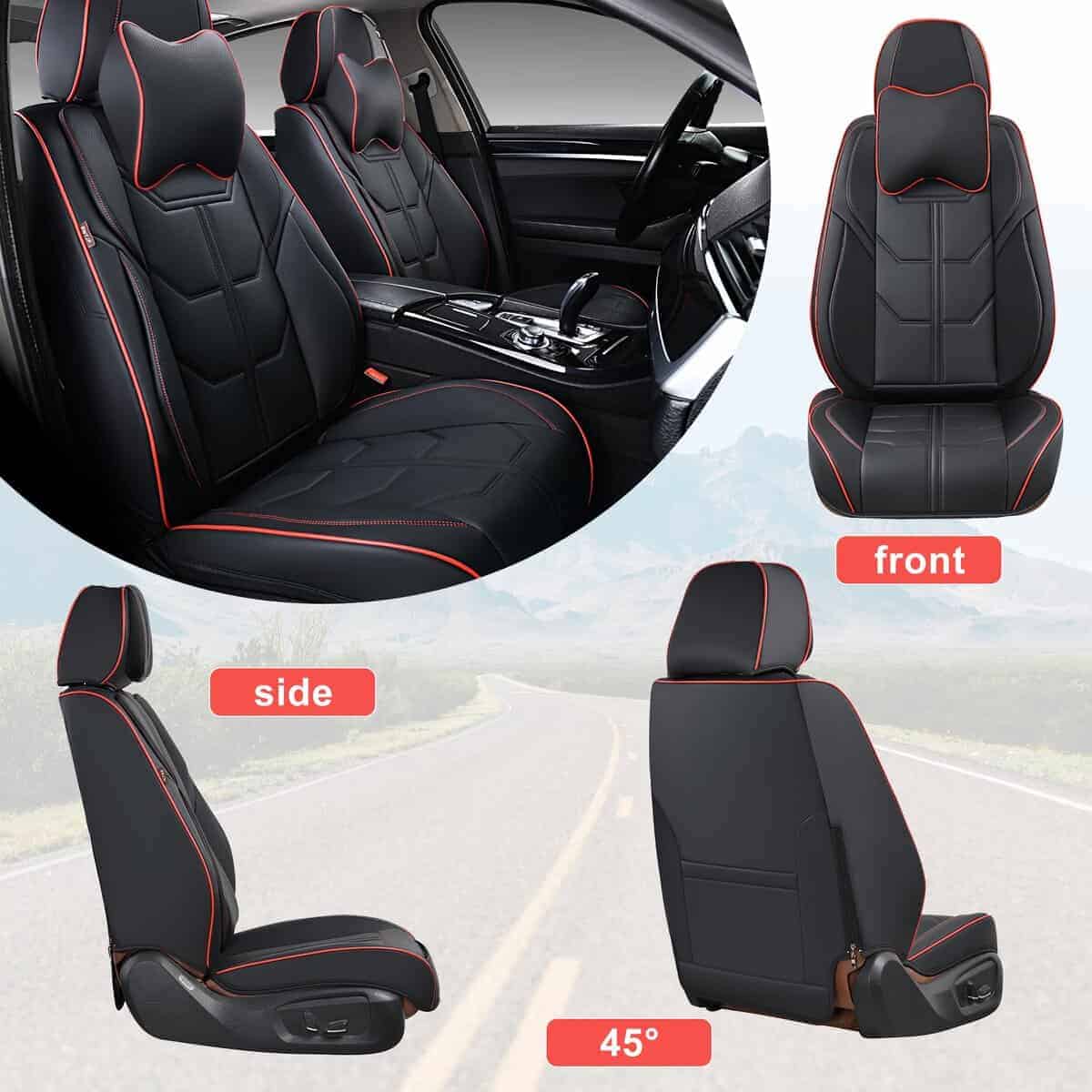Cubiertas de Asiento para Automóvil BWTJF, -Negro y Rojo - Imagen 10