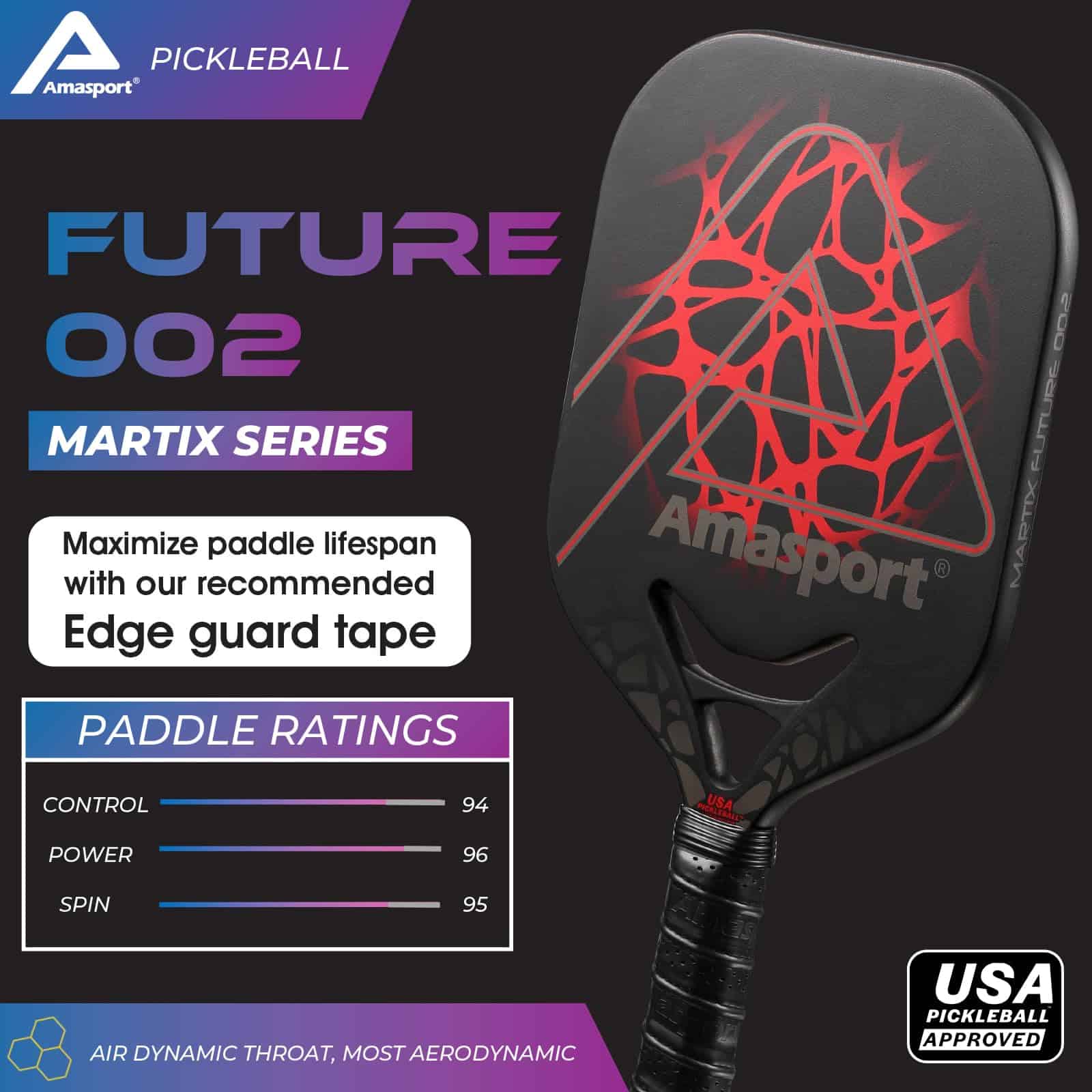 Pala de pickleball PICKLETECH Matrix Future 003 - -Rojo - Imagen 3