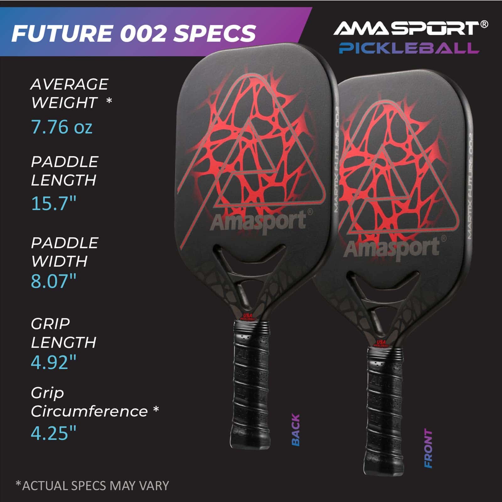 Pala de pickleball PICKLETECH Matrix Future 003 - -Rojo - Imagen 6