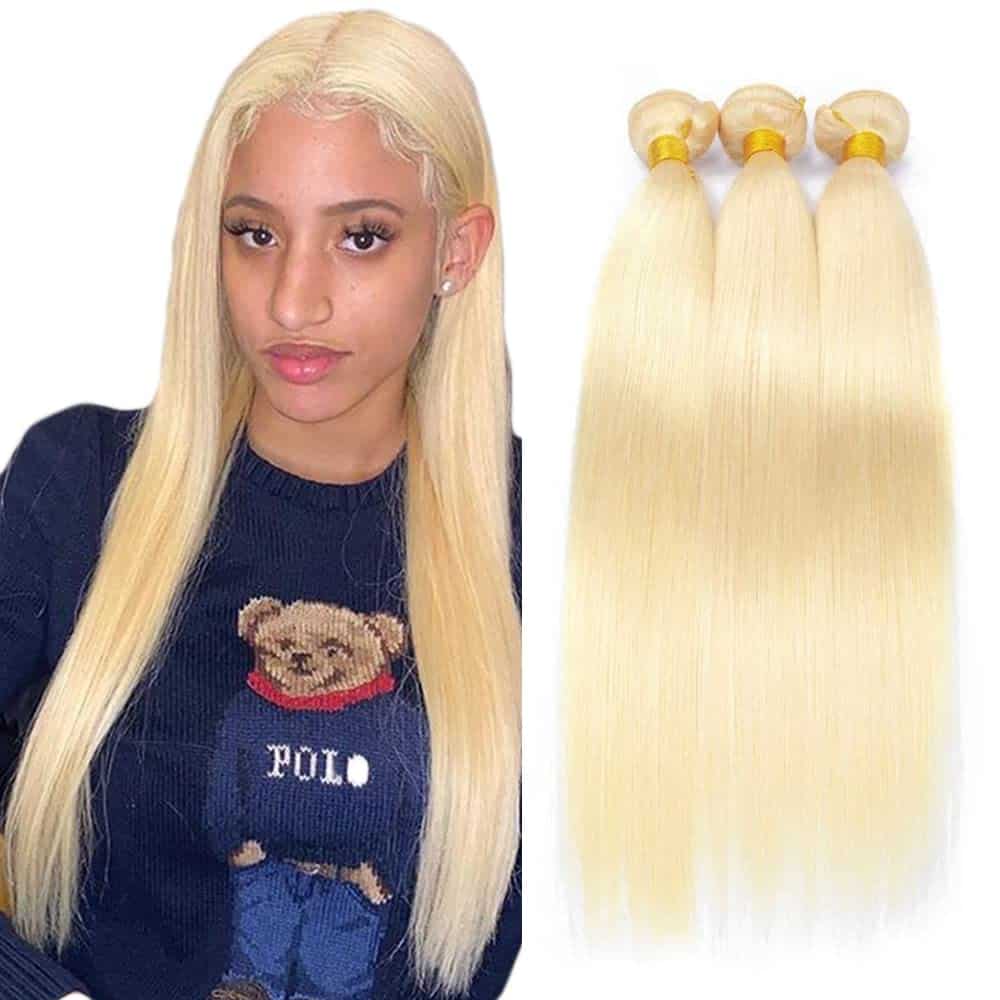 Paquetes de Cabello Humano Liso Rubio 613 Capurchra, 10-14