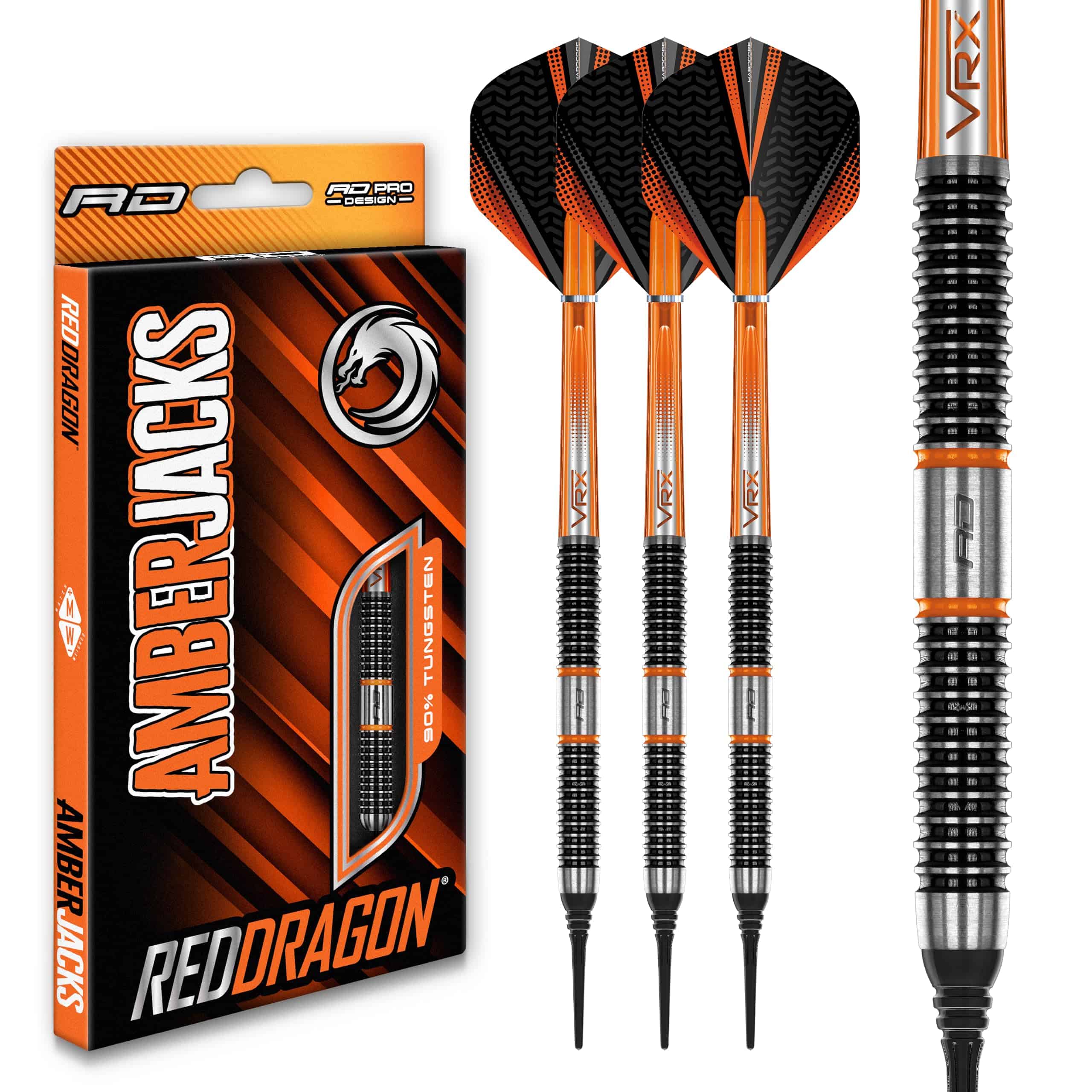 Set de 3 dardos profesionales RED DRAGON Amberjack 18