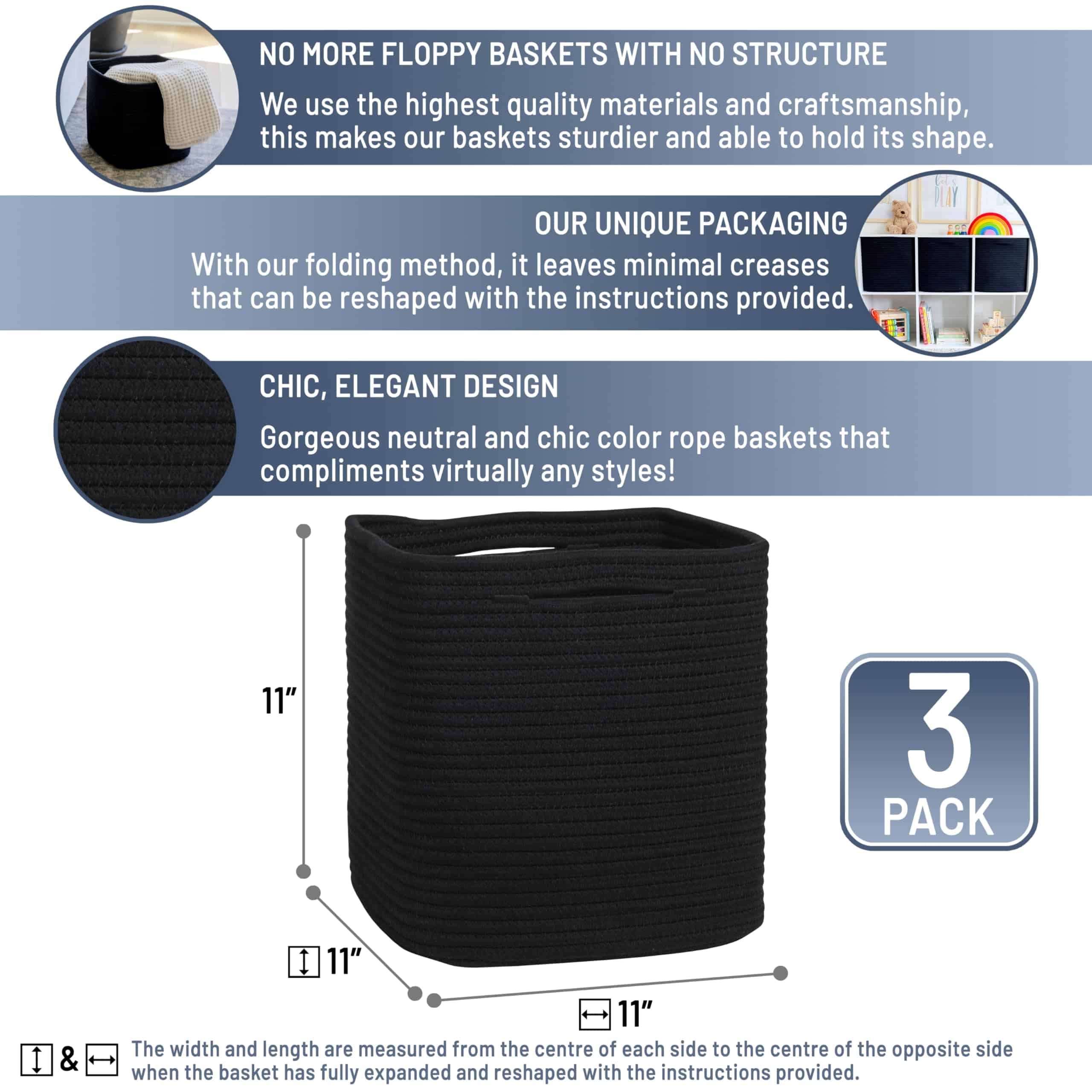 Cubos de Almacenamiento NaturalCozy de 11 Pulgadas de - Imagen 3
