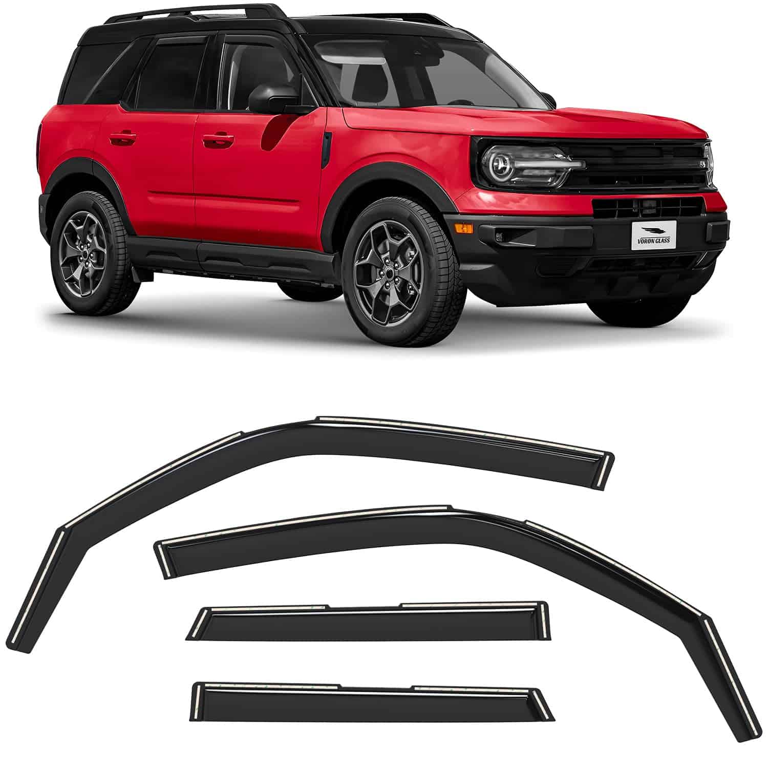 Voron Glass Deflectores de Lluvia Extra -Negro